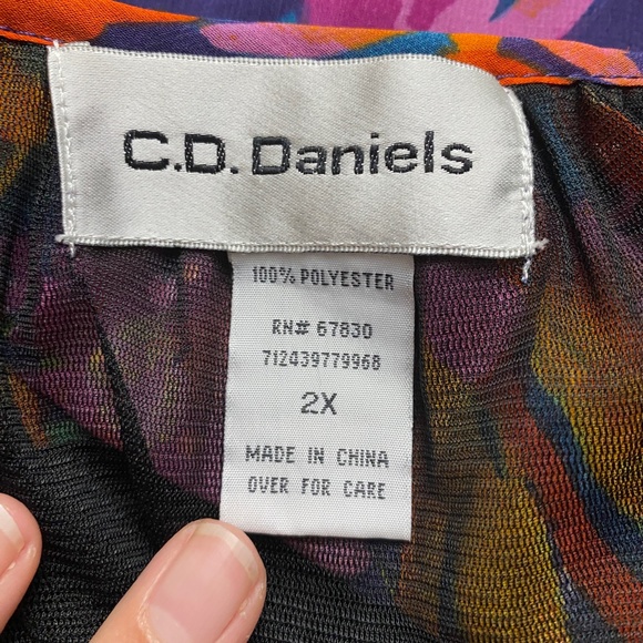 C.D. Daniels Rainbow Floral Plus Size Blouse - Picture 8 of 12